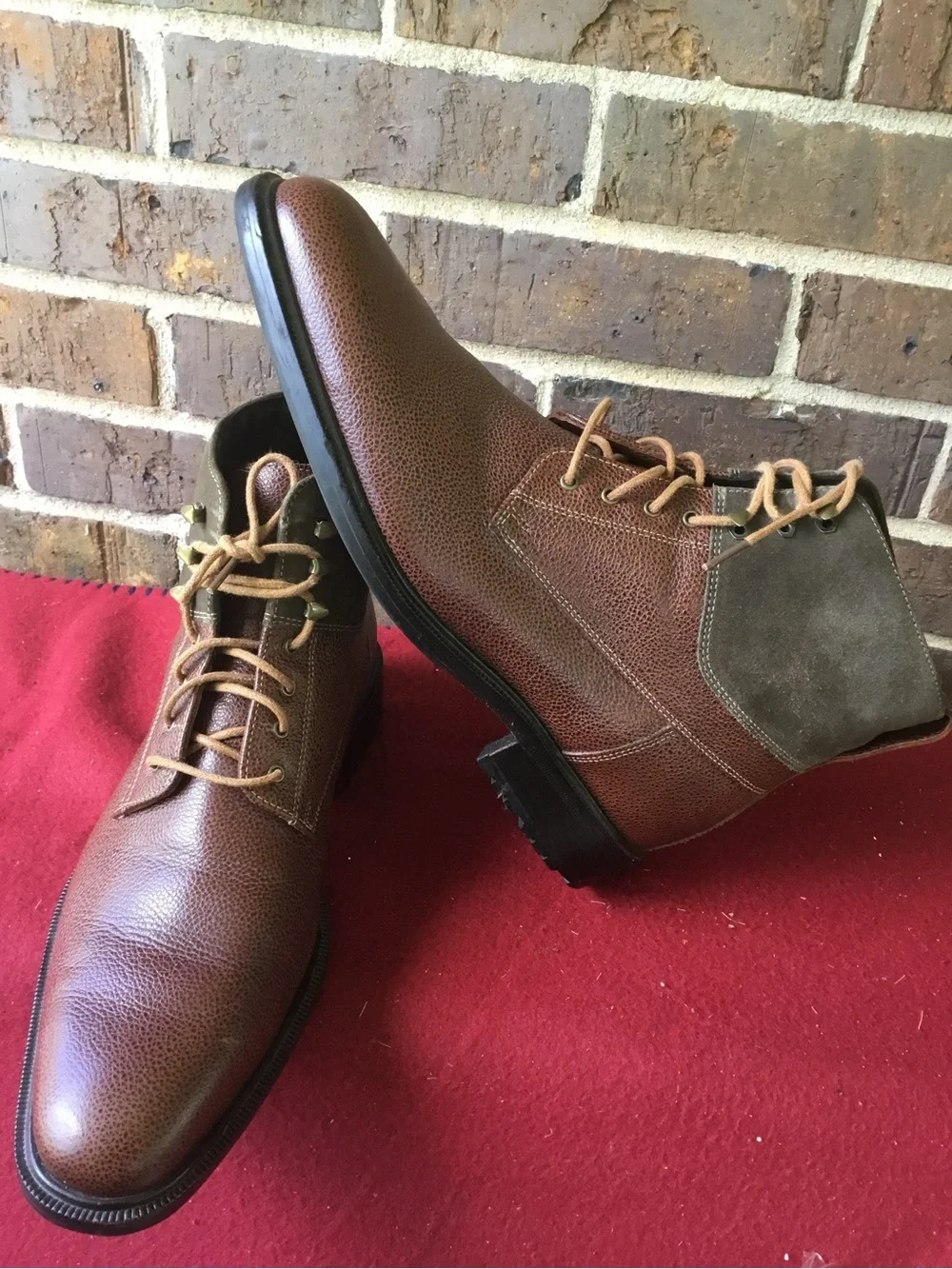Cole Haan Brown Leather & Olive Chukka Boots